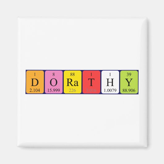 Dorathy periodiek table name magnet (Voorkant)