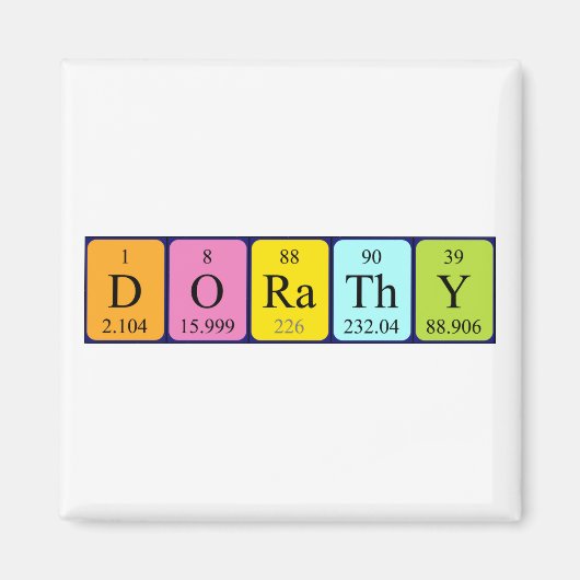 Dorathy periodiek table name magnet (Voorkant)