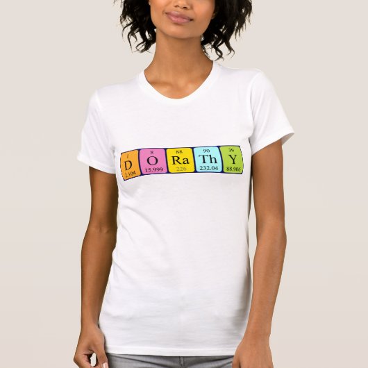 Dorathy periodiek table name shirt (Voorkant)