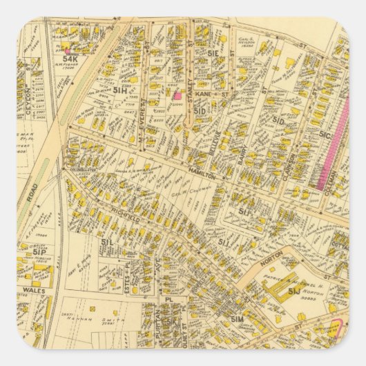 Dorchester, Massachusetts 7 Vierkante Sticker (Voorkant)