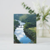 Dordogne Chateau Castle Brug Water Briefkaart (Staand voorkant)