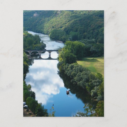 Dordogne Chateau Castle Brug Water Briefkaart (Voorkant)
