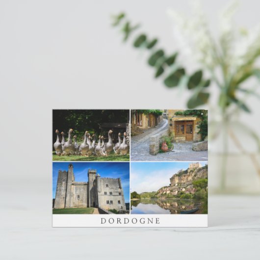 Dordogne collage briefkaart (Staand voorkant)