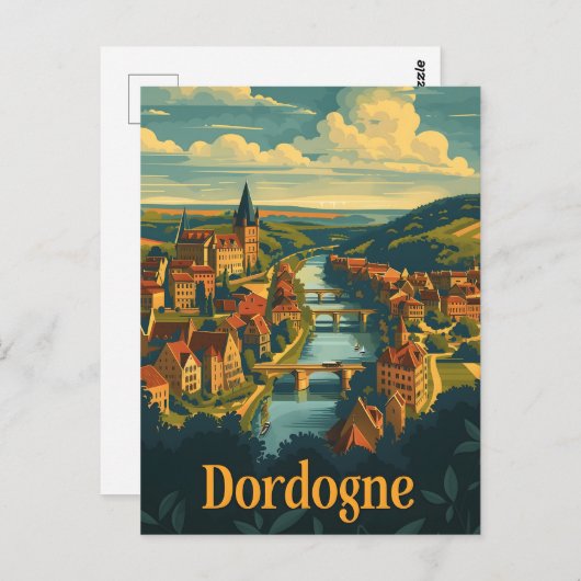 Dordogne France Briefkaart (Voorkant / Achterkant)