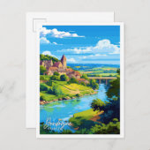 Dordogne Frankrijk Reizen  Illustratie Briefkaart (Voorkant / Achterkant)