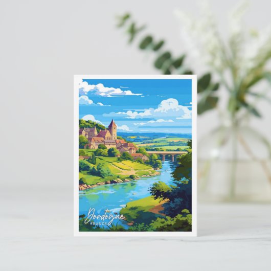 Dordogne Frankrijk Reizen  Illustratie Briefkaart (Staand voorkant)
