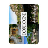 Dordogne landschappen collage reizen foto magneet (Verticaal)