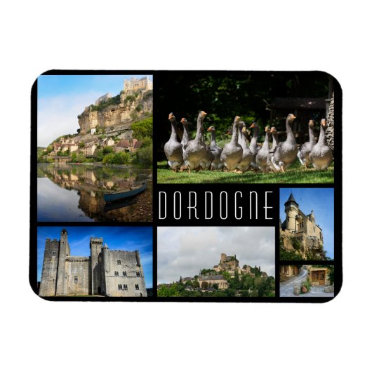Dordogne landschappen collage reizen foto magneet (Horizontaal)