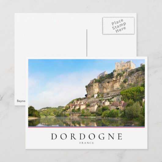 Dordogne River en Beynac-et-Cazenac, Frankrijk Briefkaart (Voorkant / Achterkant)