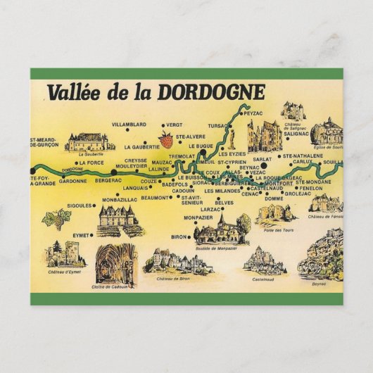 Dordogne-vallei van Frankrijk Briefkaart (Voorkant)