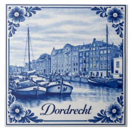 Dordrecht Delft Blue style Ceramic Tile Tegeltje