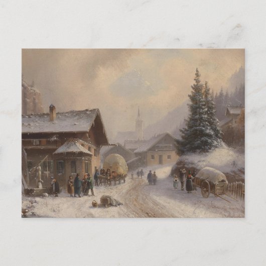  Dorfstr Duitsland in de winter Briefkaart (Voorkant)