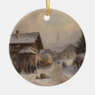 Dorfstr Duitsland in de winter Keramisch Ornament