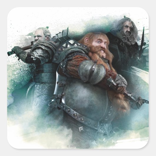 Dori, Bombur en Oin Graphic Vierkante Sticker (Voorkant)