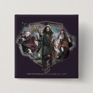 Dori, Kili en Bifur Vierkante Button 5,1 Cm
