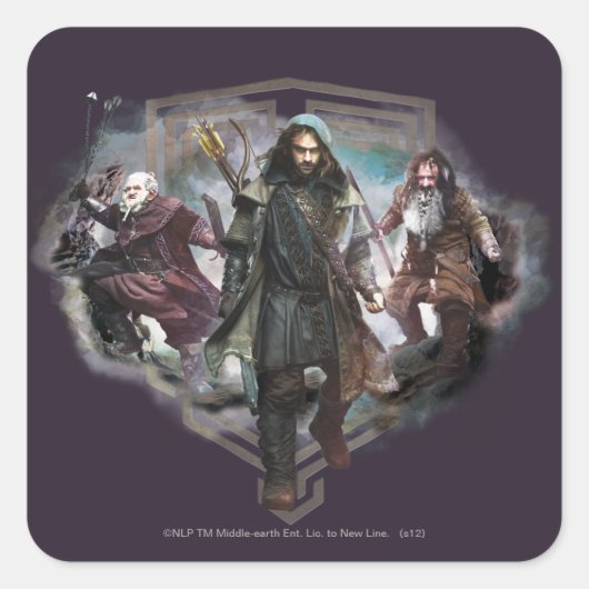 Dori, Kili en Bifur Vierkante Sticker (Voorkant)