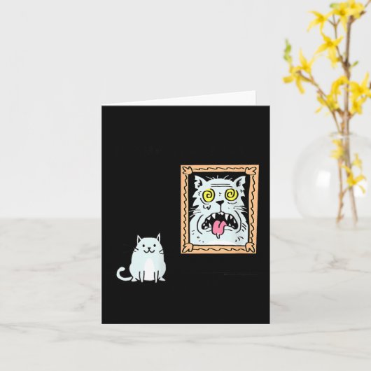 Dorian Gray's Cat Teeshirt From Skunkbear  Kaart (Gele Bloem)