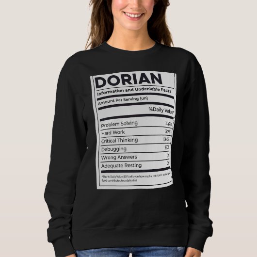 Dorian Nutrition Information Problem Solution Hard Trui (Voorkant)