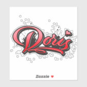 Doris red Heart Graffiti Aufkleber Sticker (Vel)