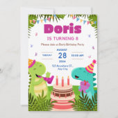 Doris wordt 8 Verjaardag uitnodiging (Voorkant)