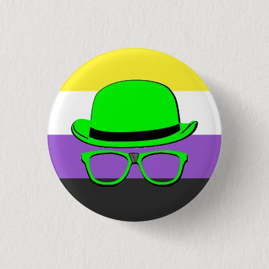 Dork Night Enby Pride Knop Ronde Button 3,2 Cm (Voorkant)