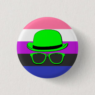 Dork Night Genderfluïde Pride Knop Ronde Button 3,2 Cm