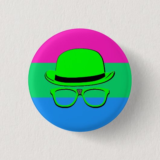 Dork Night Poly Pride Knop Ronde Button 3,2 Cm (Voorkant)