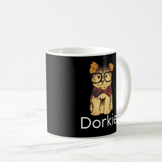 Dorkie Funny Dorky Yorkie Dog Koffiemok (Voorkant rechts)
