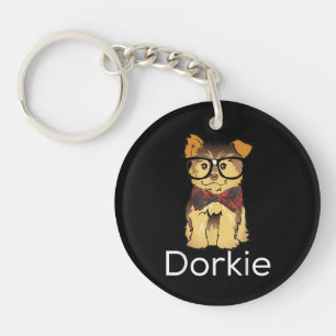 Dorkie Grappige Dorky Yorkie Hond Sleutelhanger