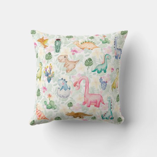 DORKY DINOSAURUSSEN Monogram Kinder Geschenk Jonge Kussen (Achterkant)