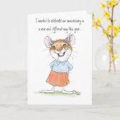 Dorky Jubileum Mouse Kaart (Gele Bloem)