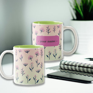Dorm Decor Mimosa Aangepaste naam Tweekleurige Koffiemok