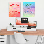 Dorm Decor Positive Vibe Quote Custom Name Poster