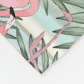 Dorm Fleece Blanket met roze flamingos Palm Leafs (Hoek)