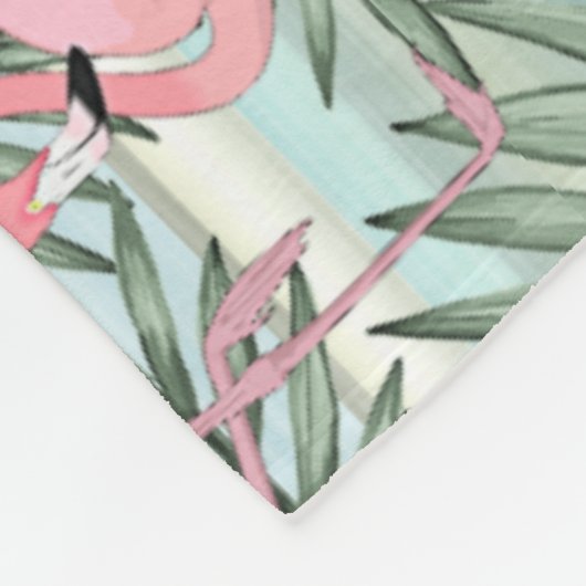 Dorm Fleece Blanket met roze flamingos Palm Leafs Deken (Hoek)