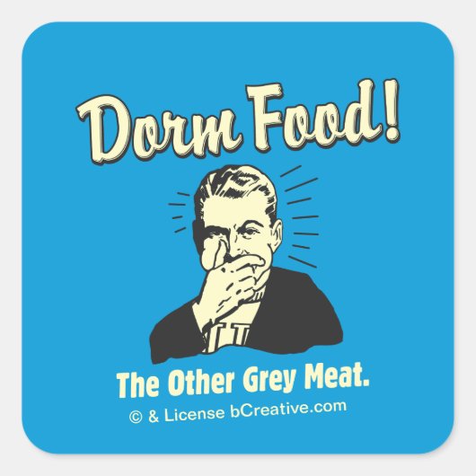 Dorm Food: Other Grey Meat Vierkante Sticker (Voorkant)