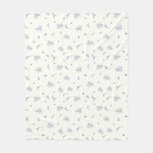 Dorm moderne Girly Bluebell bloem voor haar Fleece Deken (Voorkant)
