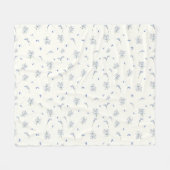 Dorm moderne Girly Bluebell bloem voor haar Fleece Deken (Voorkant (Horizontaal))