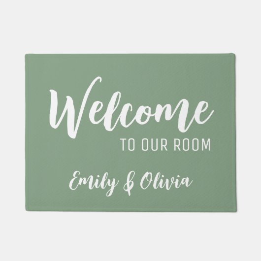 Dorm room slaapkamer met naam/namen deurmat (Voorkant)