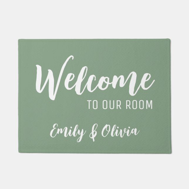 Dorm room slaapkamer met naam/namen deurmat (Voorkant)