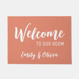 Dorm room slaapkamer met naam/namen deurmat