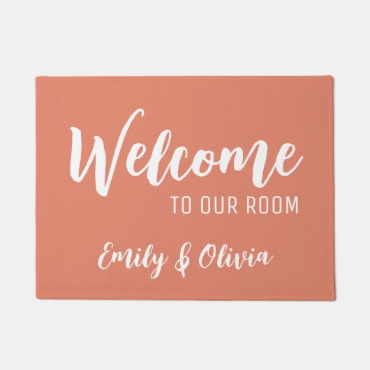 Dorm room slaapkamer met naam/namen deurmat (Voorkant)