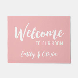 Dorm room slaapkamer met naam/namen deurmat