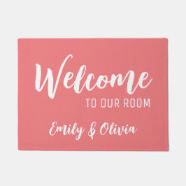 Dorm room slaapkamer met naam/namen deurmat