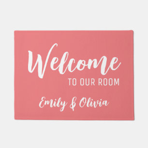 Dorm room slaapkamer met naam/namen deurmat
