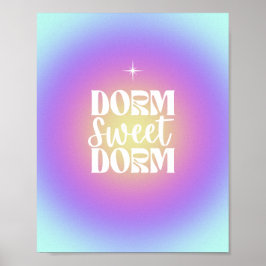 Dorm Sweet Dorm Blue en Paarse gradiënt Aura Poste Poster
