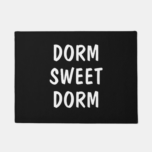Dorm Sweet Dorm Bold Zwart Wit Welkom Deurmat (Voorkant)