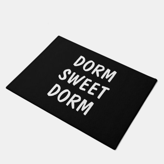 Dorm Sweet Dorm Bold Zwart Wit Welkom Deurmat (Schuin)