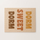 Dorm Sweet Dorm Brown Retro 70s Lettering Legpuzzel (Horizontaal)