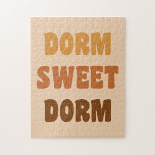 Dorm Sweet Dorm Brown Retro 70s Lettering Legpuzzel